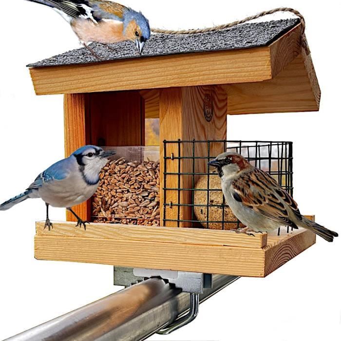 Maison d'oiseaux Mangeoires pour Oiseaux Sauvages Station à Fixer sur Le  Balcon de mangeoire Suspendue pour Nourrir Les Oiseau[114] - Cdiscount