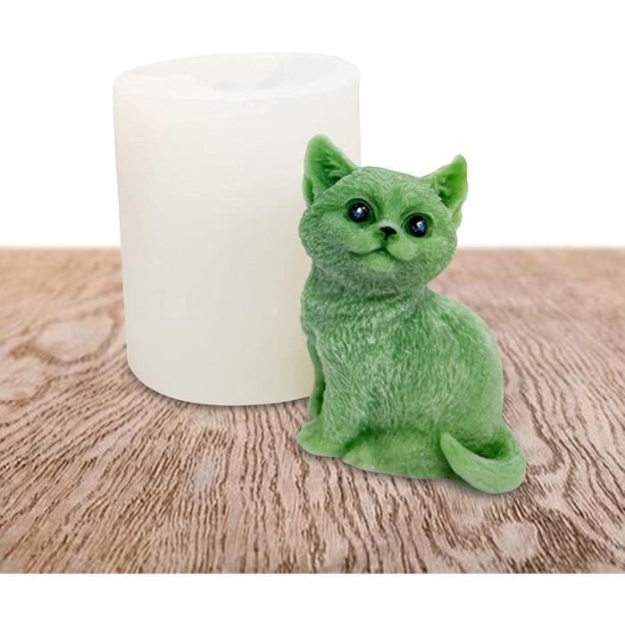 Goldyida Moule En Silicone 3D Chat - Moule à Bougie 3D - Chat Debout - Moule En Silicone - Moule à Bougie 3D - Chaton - Moule à Savon - Résine époxy