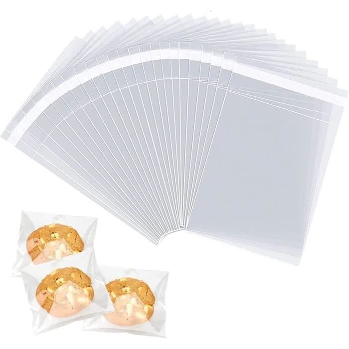 Lot de 100 sachets en cellophane transparent OPP,15.2x22.9 cm,Petits sacs en cellophane auto