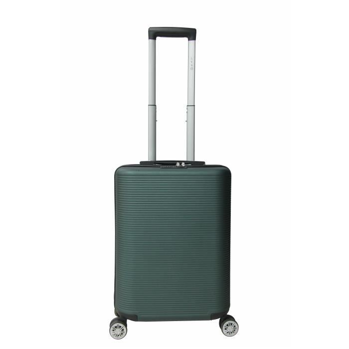 Lys Valise Cabine Mixte Gris Vert 55x38x20cm 4 Roues Doublees