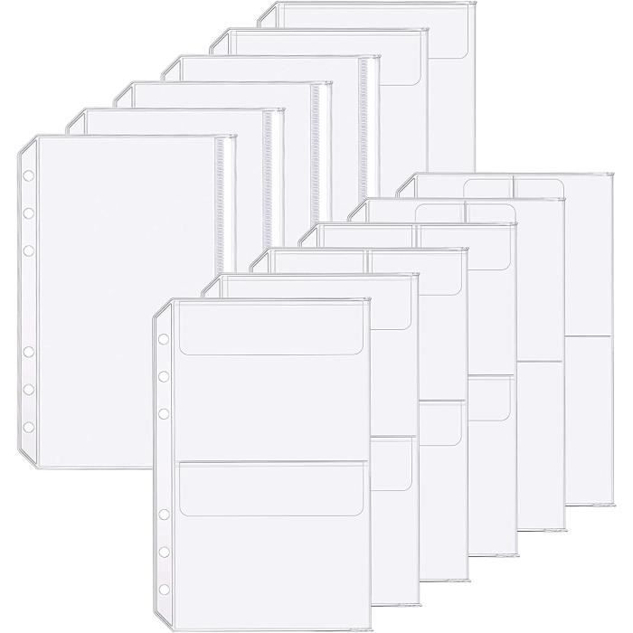 Lot De 12 Pages Pour Album De Pièces – 42 Compartiments De 29 Mm – Pour Pièces 2 Euros – Pochettes PET Transparentes – Classeur 3 Anneaux