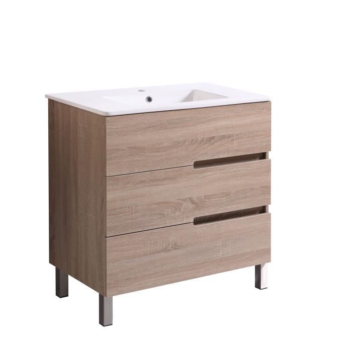 Pose De Meuble De Salle De Bain Meuble Salle De Bains Sous Vasque 3 Tiroirs A Poser L79 7cm X P45 5cm X H82cm Effet Bois Chene Naturel Monte Achat Vente Meuble Vasque Plan Meuble 80 Jupiter Cdiscount