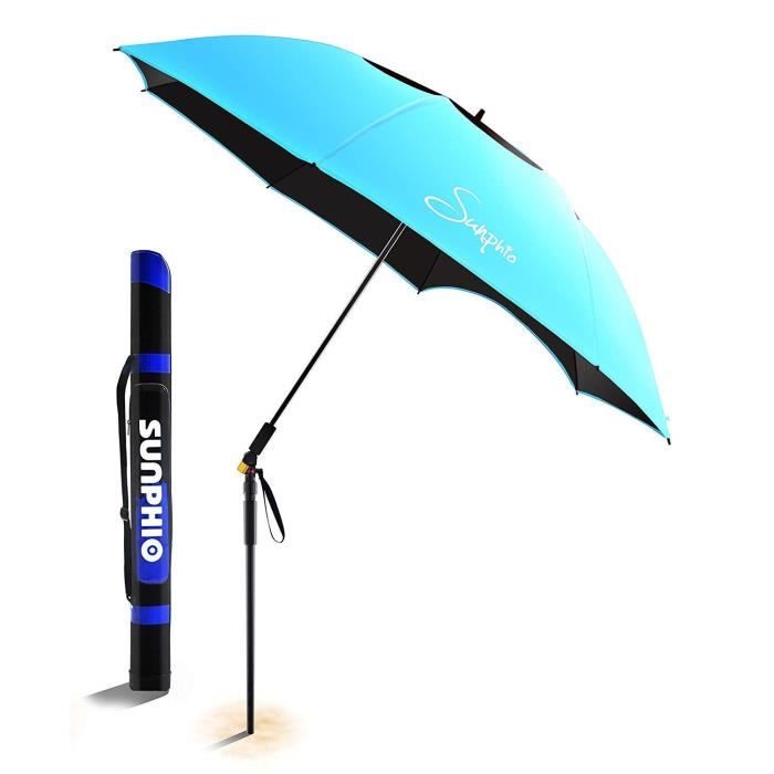 Sunphio Parasol Plage de Protection UV, Grand, Solide et Anti Vent avec
