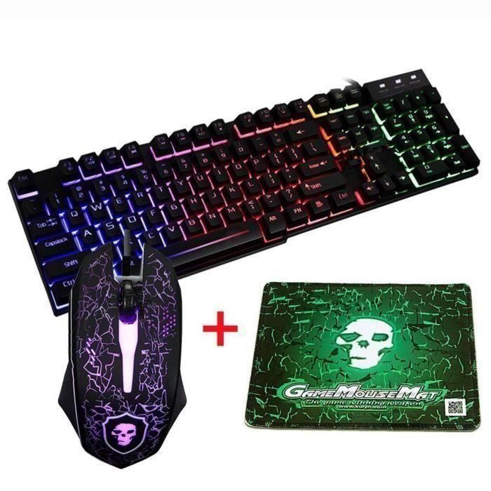 Pack clavier,souris et tapis de souris Gamer Clavier RGB touches