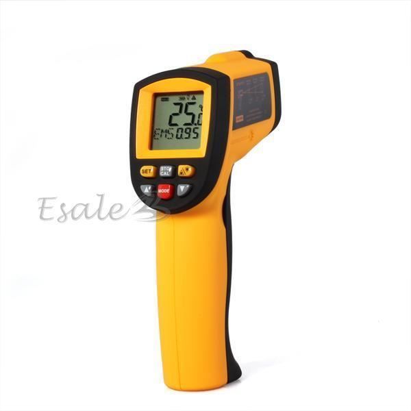 Jaune//noir Digital Laser Thermom/ètre infrarouge sans contact avec capteur de temp/érature 50 /à 380 /°C /Éclairage LCD