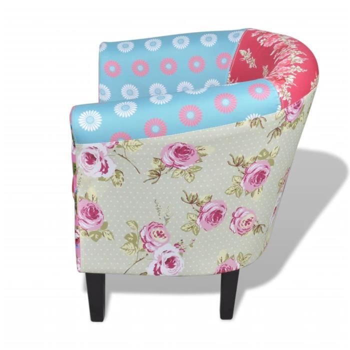 home market-7743 fauteuil tv fauteuil relaxation - fauteuil de repos avec design de - patchwork tissu