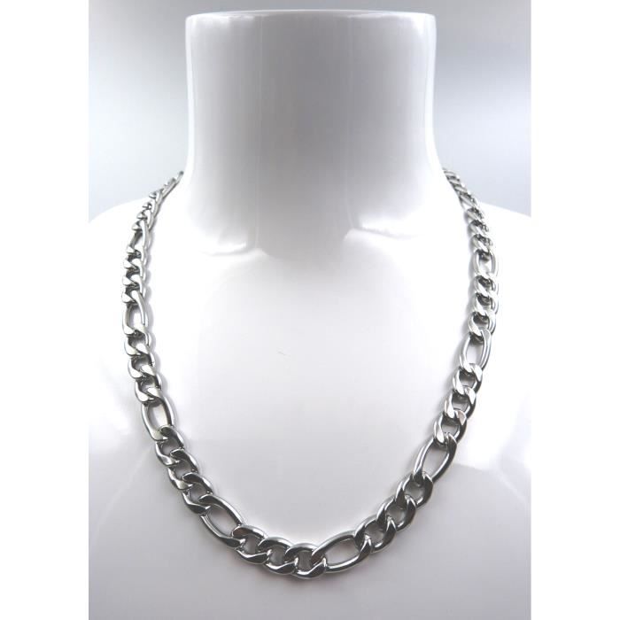 Collier or homme maille figaro