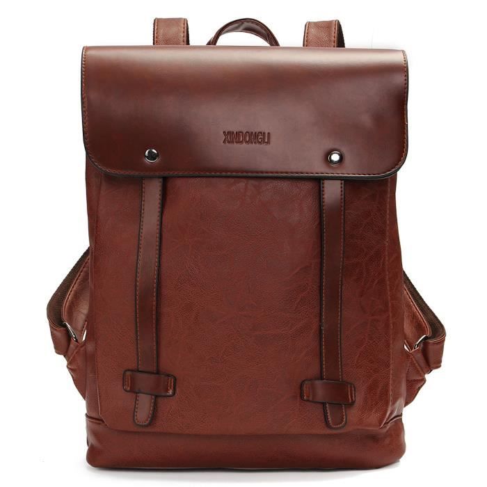 Aequee Sac A Dos Cartable Pu Cuir Vintage Homme Femme Voyage Ecole Achat Vente Sac A Dos 7793120420157 Cdiscount