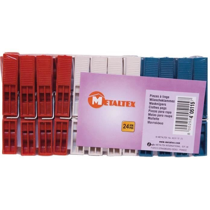 24 pinces à linge - 40511510095 - plastique
