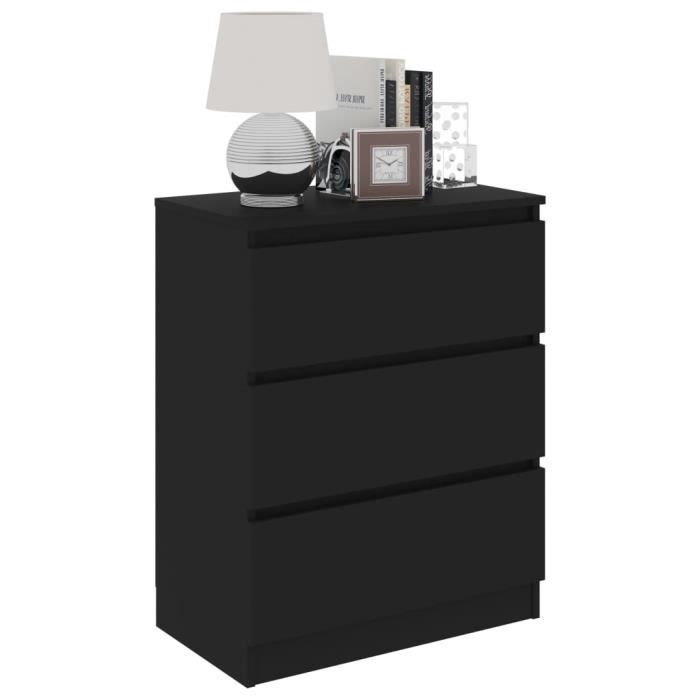 Chic - Buffet De Cuisine Contemporain - Buffet Bahut Armoire de cuisine Noir 60x35x76 cm Aggloméré @587628