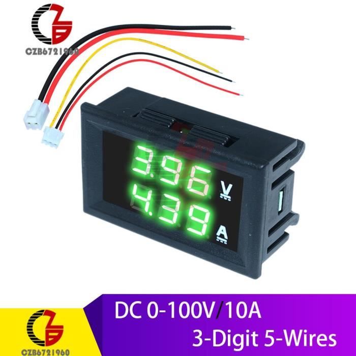 DC 0-100 V Voltmètre DEL 0.56" 3 Fil Vert affichage numérique voltmètre Volt 