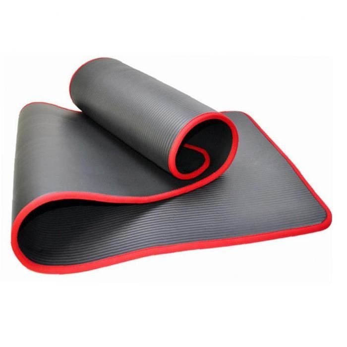 Tapis de yoga épais Fitness Gym Yoga Mat antidérapant Tapis NBR Tapis Bordures Sport Noir exercice Gymnastic