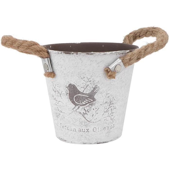 JUKIDS Vase de fleurs vintage en métal, pot de lait en métal, seau décoratif pour maison, mariage, centre de table