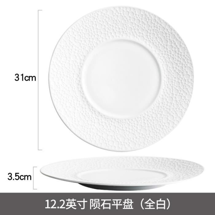 Grand Plat Dinde Vintage Céramique Blanche 17,5 Pouces - Relief - À Accrocher
