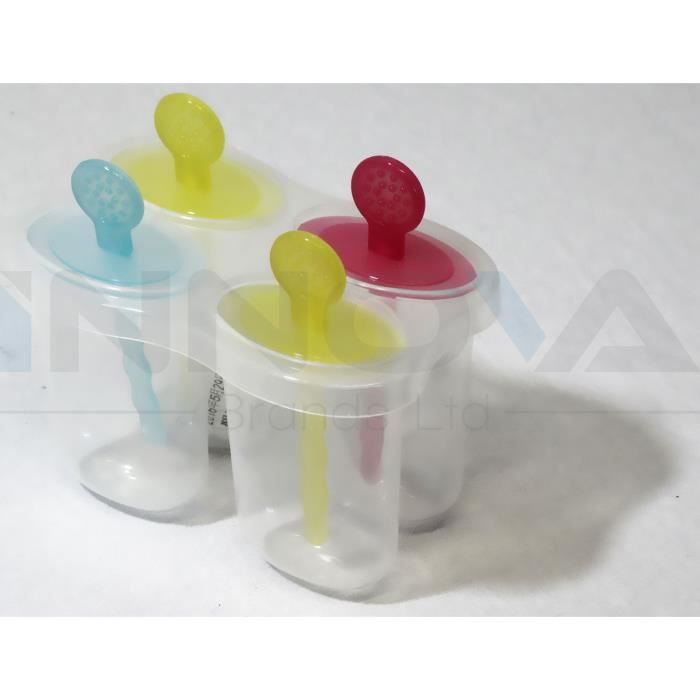 4 x Ice Lolly Pop Mould Maker Jelly Crème jus congelés Glace Moule Bac Kids