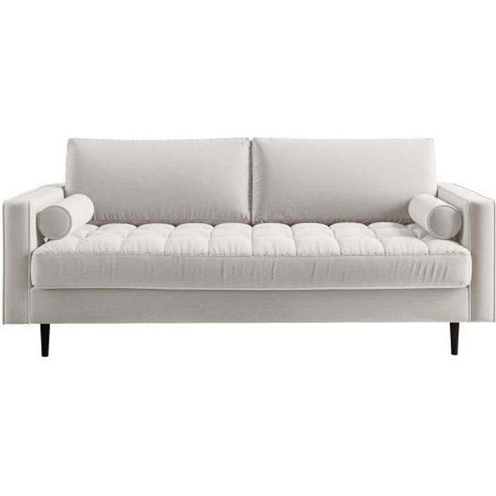 Canapé droit 3 places MAEL velours beige