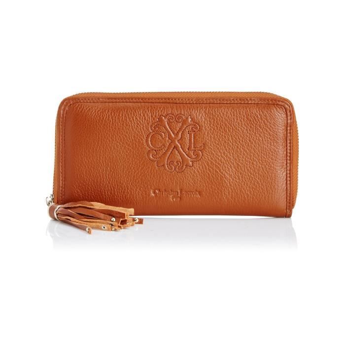 Porte monnaie allonge Christian Lacroix Relief PM1 Cognac Cdiscount Bagagerie Maroquinerie