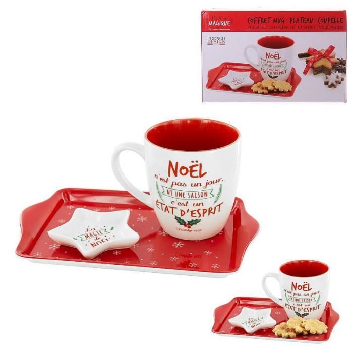 Coffret Mug A The Noel Soucoupe Plateau Etoile Vaisselle Cadeau Fete Achat Vente Bol Cdiscount