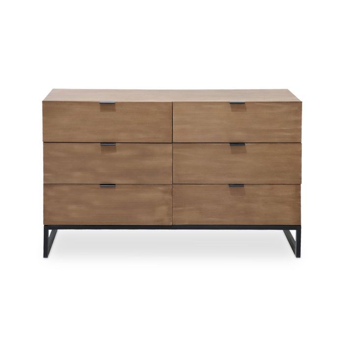 MENZZO Commode 6 tiroirs Panara L120cm Bois dacacia patiné