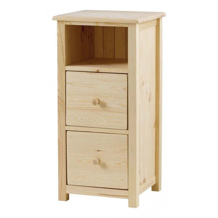Meuble De Rangement Pin Massif Brut 2 Tiroirs Achat Vente
