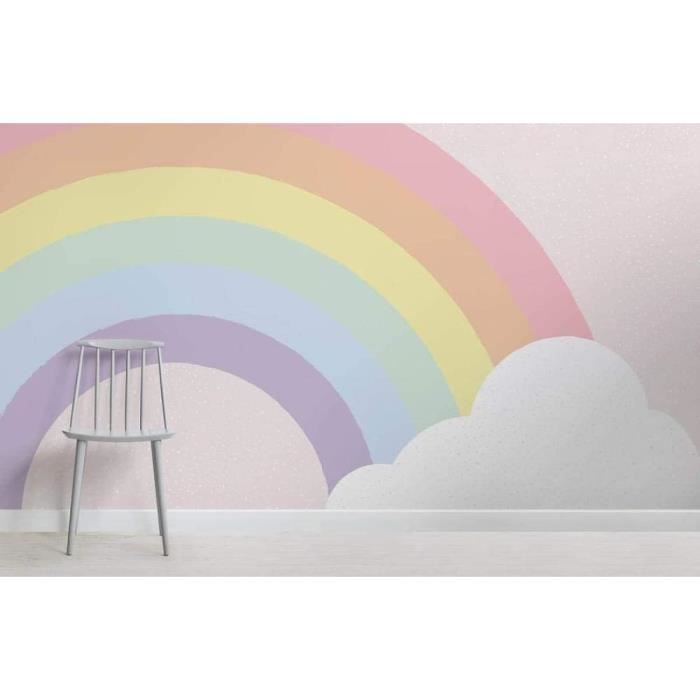 Papier Peint Arc En Ciel Coloré Papier Peint Intissé 3D Tapisserie ...