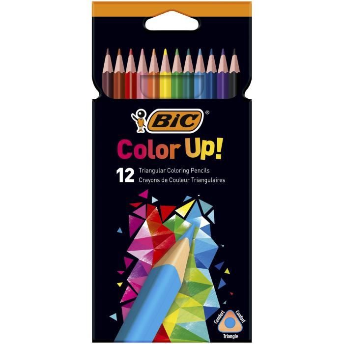 BIC Color Up Crayons de Couleur Coloris Assortis, Etui Carton de 12