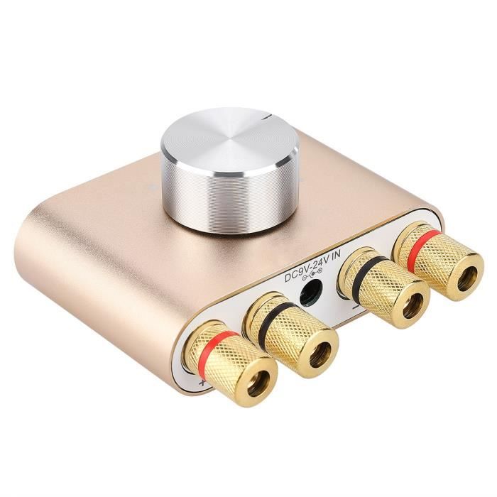 Amplificateur Audio HiFi Mini Malloy 400W Puissance - 2x20W RMS, Entrée 12V, Alliage Alu Noir | Pour Voiture, Home Studio, Salon