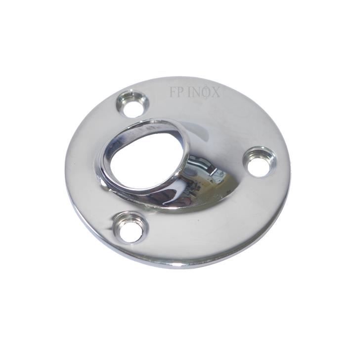 Embase Ronde 22mm à Souder En Inox 316 - Angle 90°, Platine A4