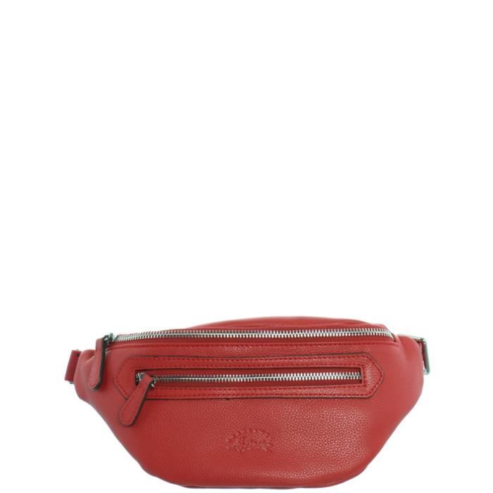 Sac banane FRANCINEL Modèle 45951 Cuir Rouge 28x14x6 cm