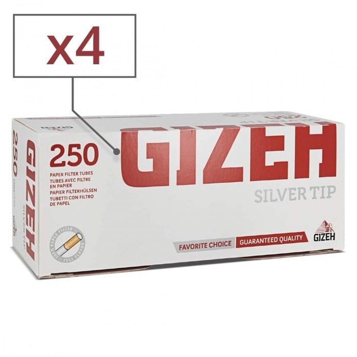 gizeh silver tip cigarette tubes 4 boites de 250 tubes gizeh silver tips avec filtre