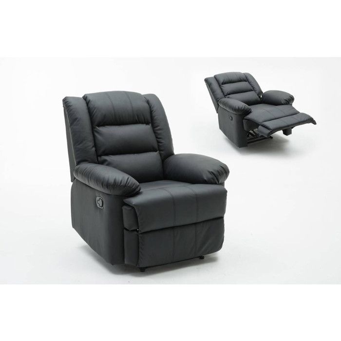 Fauteuil relax Buckingham - 85 x 93 x 100 cm - Noir Fauteuil relax Buckingham - 85 x 93 x 100 cm - Noir