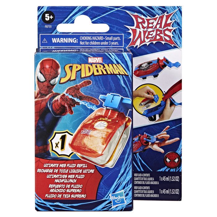 Spiderman Recharge de Toile Liquide Ultime Jouet de Déguisement Enfants Dès 5 Ans Accessoire Marvel Spider-Man Real Webs