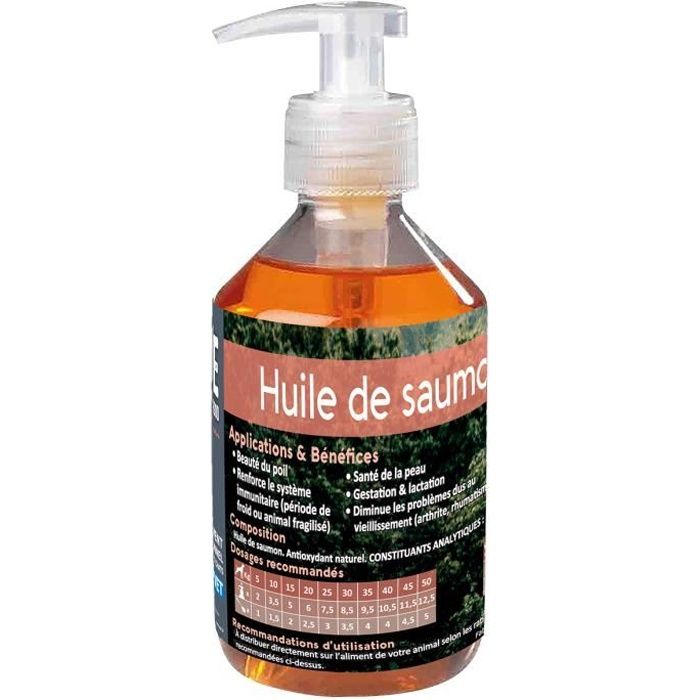 Huile de Saumon de Haute Qualité Extra Naturelle pour Chien et