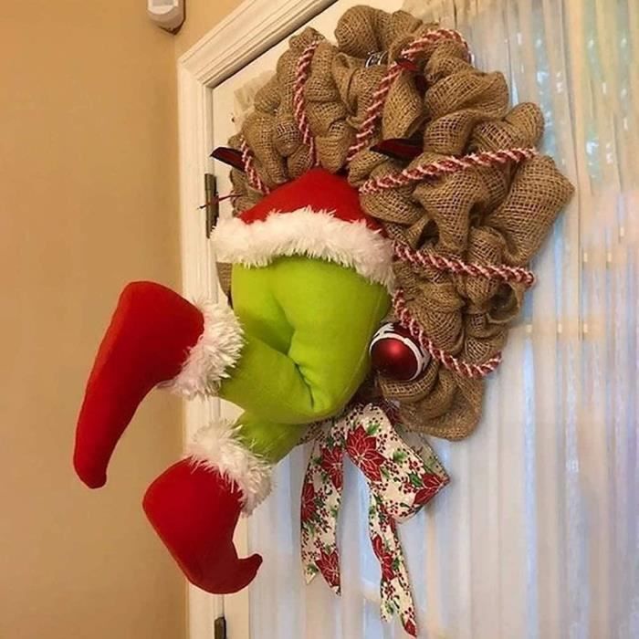 Kentop Couronne de Noël Guirlande Porte Deco Pendentif Exterieur Deco