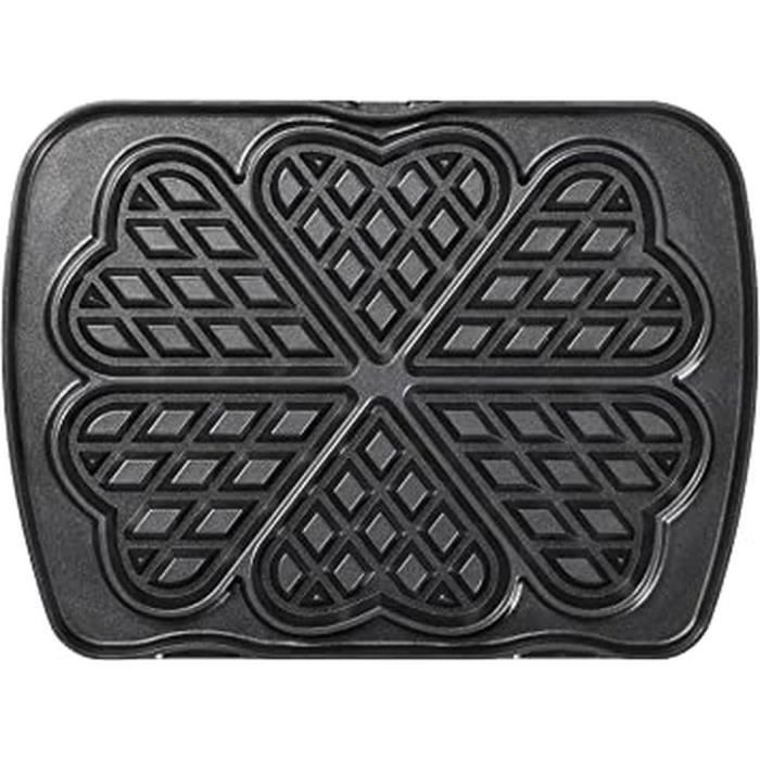Lagrange Jeu de plaque Gaufres cœur pour Gaufrier Premium Noir