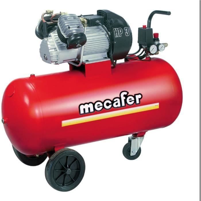 MECAFER Compresseur 50L 3HP 9 bars bicylindre V - Cdiscount Bricolage