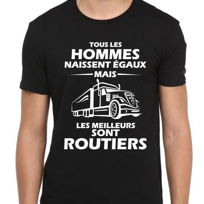Tee Shirt Special Routiers T Shirt Personnalis Tee Shirt Noir Motif Blanc Cdiscount Pret A Porter