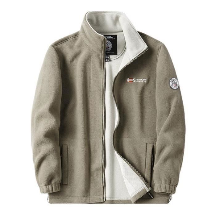 Veste Polaire à Capuche Zippée Homme - Doublure Sherpa Douce, Coupe Ample, Pour L'hiver Et Les Sorties
