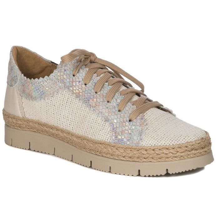 MACIEJKA Espadrilles Maciejka pour femmes - Beige - Synthétique - Lacets - Plat