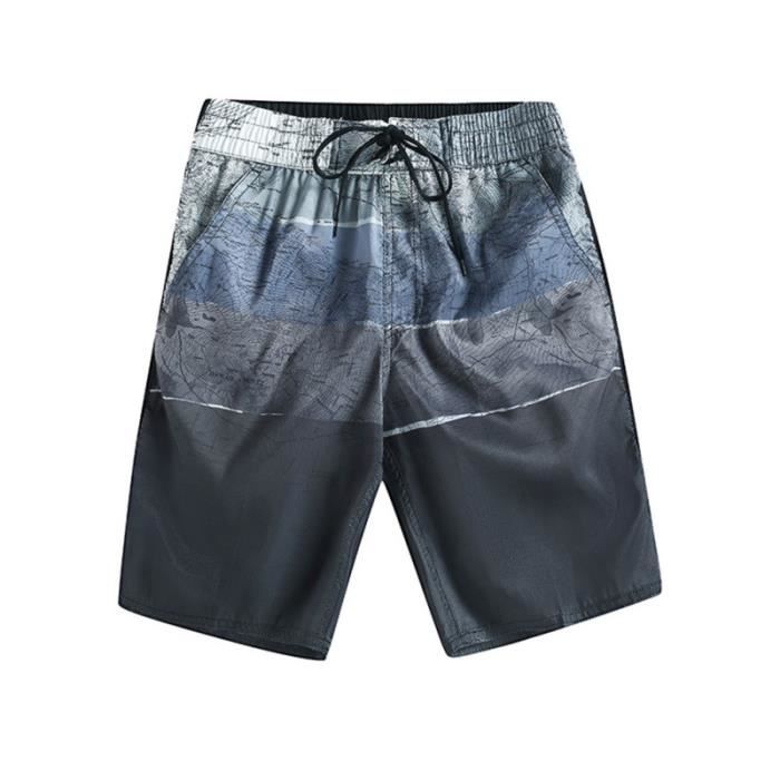 Short De Bain Homme Léger En Polyester - Imprimé élégant, Coupe Décontractée, Cordon De Serrage, Pour Plage Et Sport