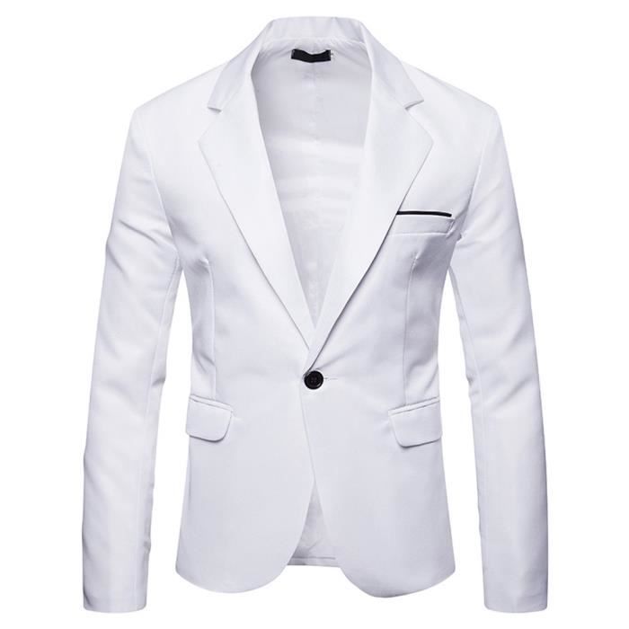 Homme Costume Décontracté Veston Formel Élégant Mode Moderne Costume  D'affaires Mariage Bal Slim Fit Costume Un Bouton,Blanc Blanc - Cdiscount  Prêt-À-Porter