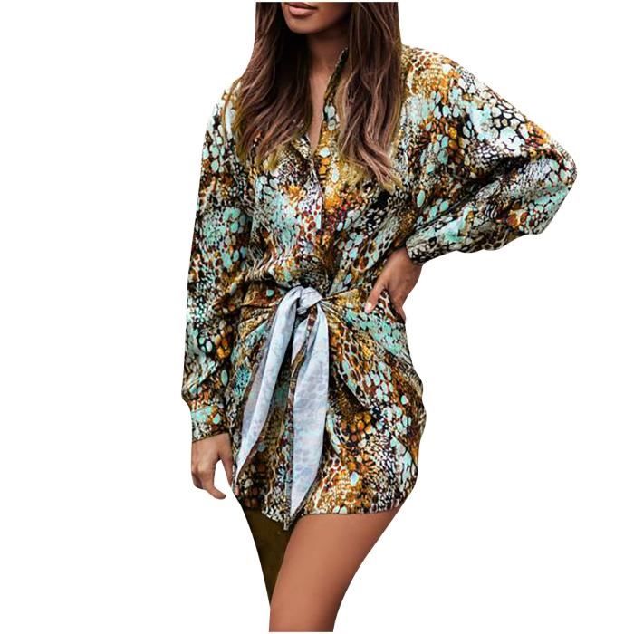 Robe Revers Boutonnage Chemise
