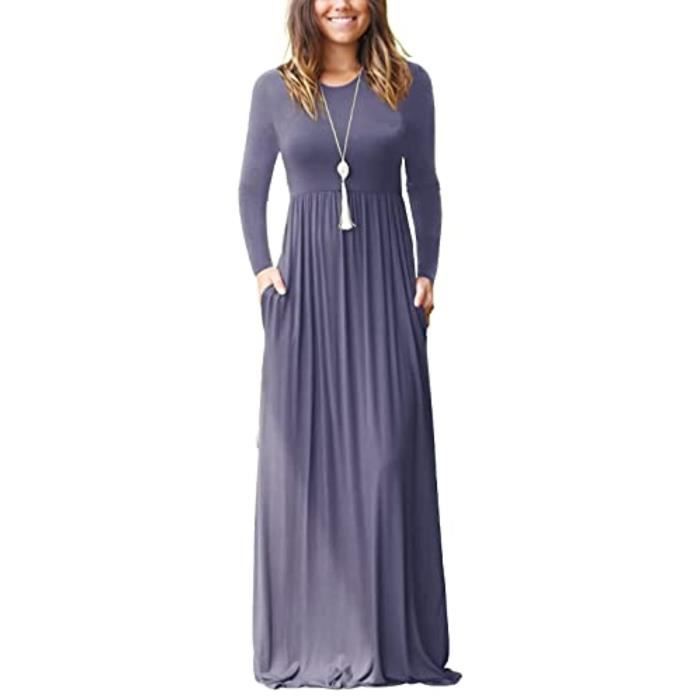 Robe coton avec poches bleue - taille XL | Confort & Vie