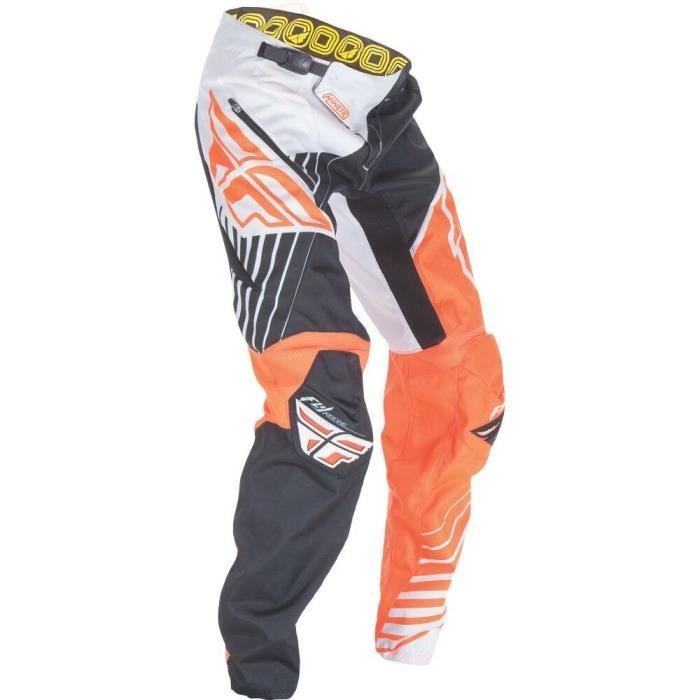 pantalon vélo fly racing kinetic vector hp - orange/blanc - xs