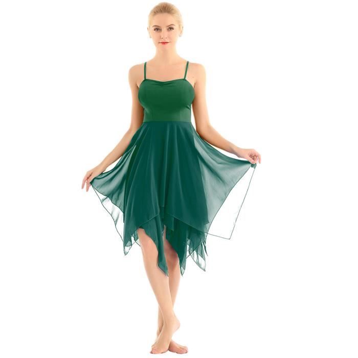 Robe De Danse Femme Strass Scintillante - Justaucorps Ballet Lyrique Moderne Latine Classique Pour Performances