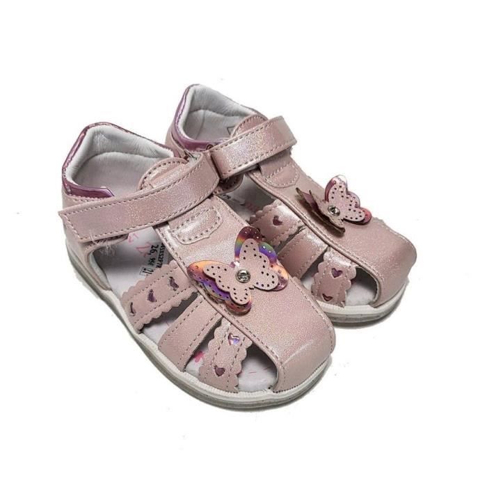 Sandales été Pour Fille – Rose Pailleté – Taille 19 à 31 – Pour Plage, Piscine, Jardin – Semelle Anti-dérapante