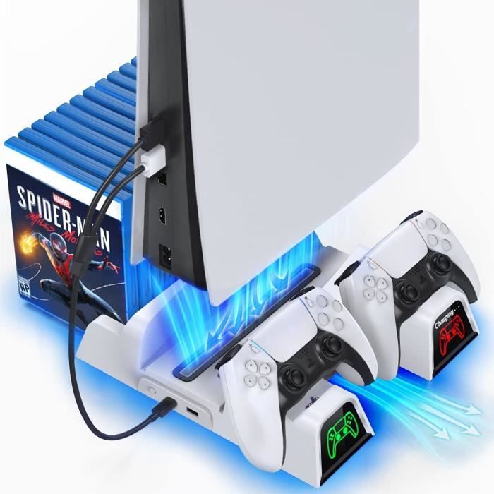 OIVO Support PS5 avec Ventilateur de Refroidissement pour Playstation 5, Chargeur Manette PS5 avec Indicateur LED, Station de