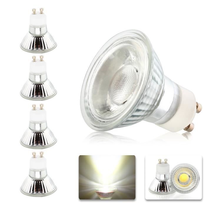 4X GU10 Ampoules Lampe 5W COB LED Bulb Blanc Froid 380400LM Super