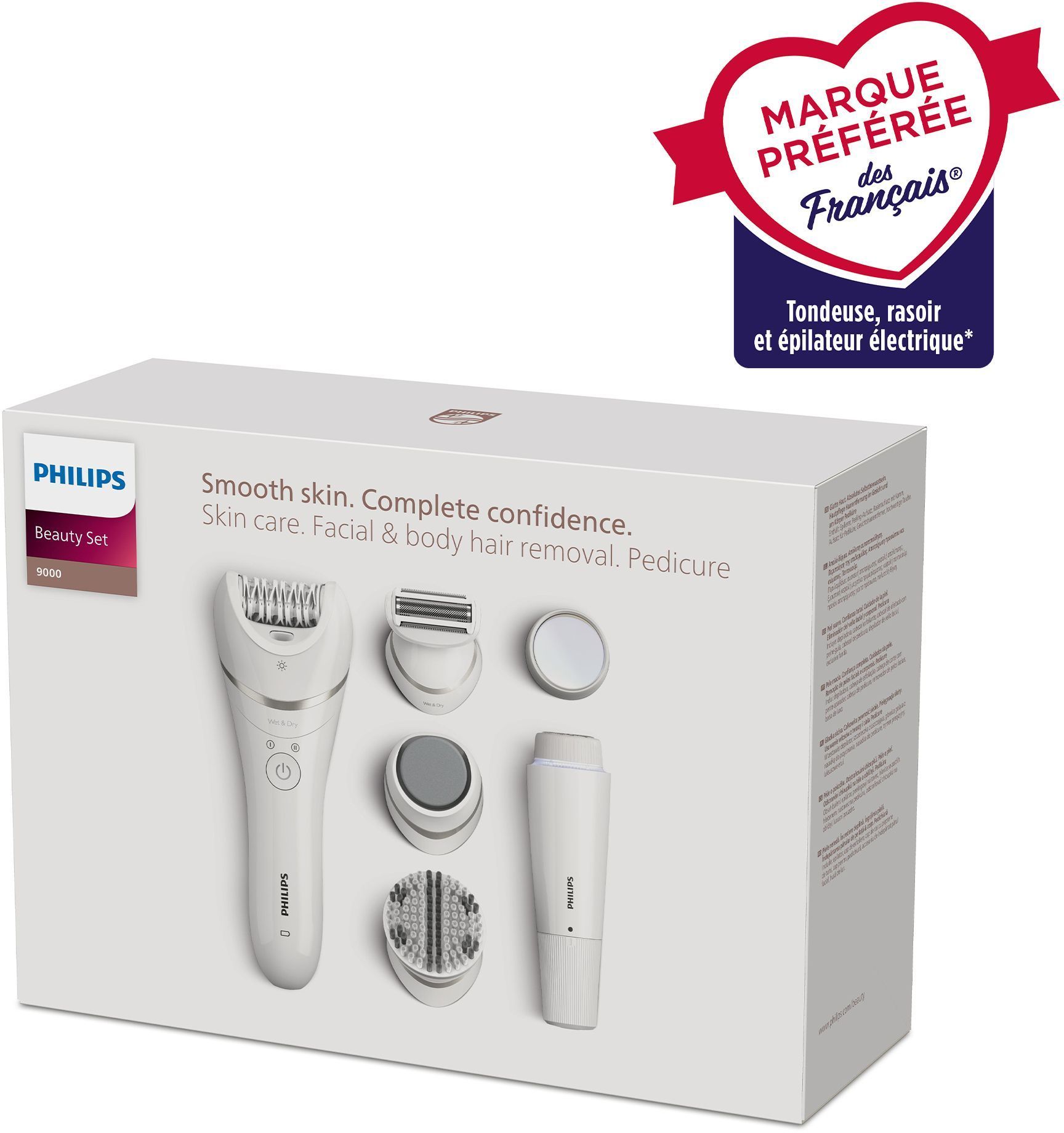 Épilateur Électrique PHILIPS BRE770/92 Satinelle Advanced – 9 Accessoires, 2 Vitesses