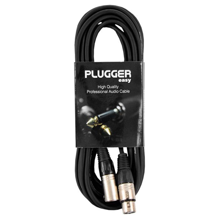 Plugger Cavo XLR Femmina 3 Pin A 2 RCA Maschio – 3 Metri, Adattatore Audio, Easy Range, Per Collegamenti Hi-Fi E Professionale, Colore Nero